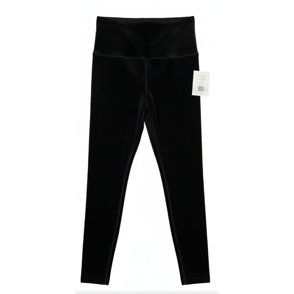 Beyond yoga womens medium velvet motion midi leggings black hi rise